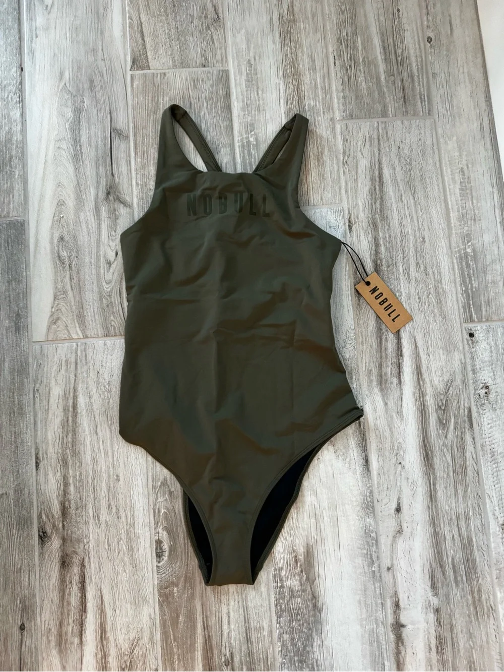Nobull Olive Green One Piece Swimsuit NWT Size Small